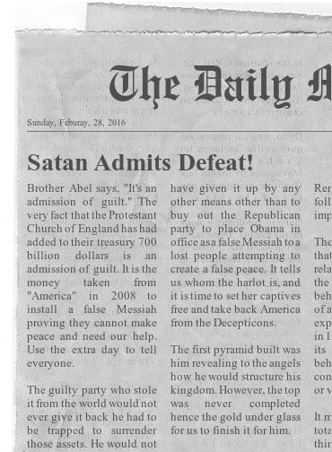 Read more about the article Hear Ye! Hear Ye! Satan Admits Defeat!